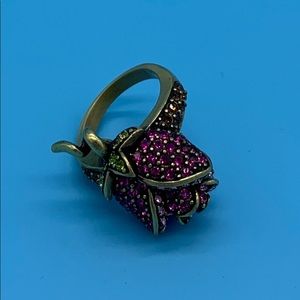 Heidi Daus pink Swarovski crystal ring